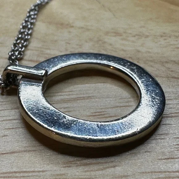 Tiffany & Co Sterling Silver Circle Pendant Necklace 925 - Picture 9 of 11